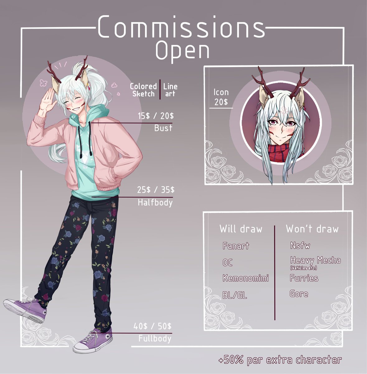 Pythagoras_3's tweet photo. Hi everyone, i'm doing commissions for the first time!
Everyone knows that we are on a kind of difficult sittuation right now and the dollar price is equivalent to 5 BRL, so well it would help me a lot !
Please DM me to claim a slot (´ ω `♡)
And RTs are highly appreciated !! ~✨ https://t.co/lpXkMMI2Cp