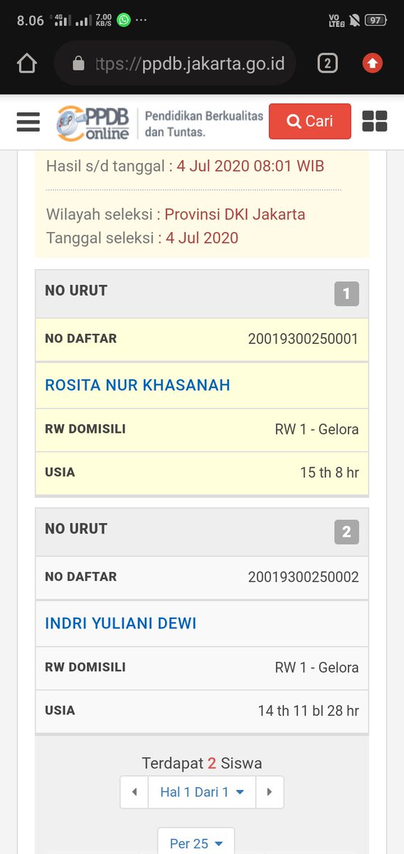 dewarajendra's tweet photo. @PPDBDKI1 Sekolahnya Rw 3,yang daftar Rw 1 bisa.saya Rw 2 kenapa tidak bisa ya?? https://t.co/ctk3YXnBz9