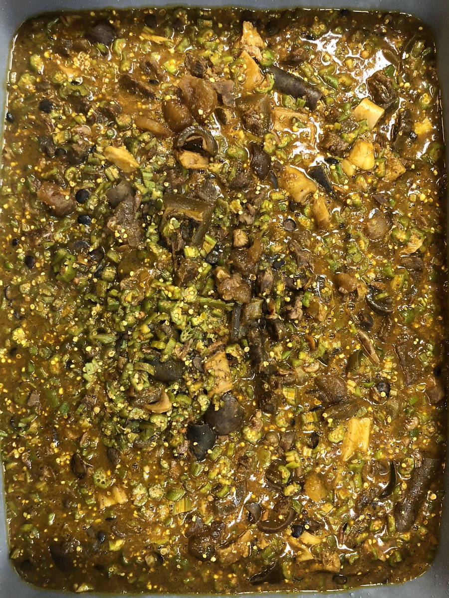 TheTobiSmith's tweet photo. - 45lbs of “draw soup” (okra + ogbono) - Ponmo, shaki, beef, tendon, crayfish #WorkFiles https://t.co/E7r65Vm3sF