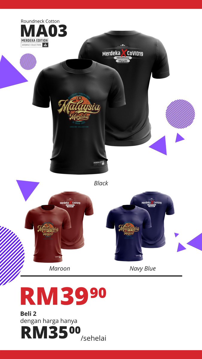 nazrinmz's tweet photo. BERITA BAEKKK FRESH DARI LADANG!!
-
Untuk 100 Pembeli TERAWAL baju Merdeka X Covid Edition akan mendapat diskaun sebanyak RM2.
-
Rugi korang tak grab awal2 baju Merdeka X Covid ni sebelum habis kuota!!!
*promo ini tidak terpakai dengan mana-mana promosi/pakej lain https://t.co/cBjKUX6yZK