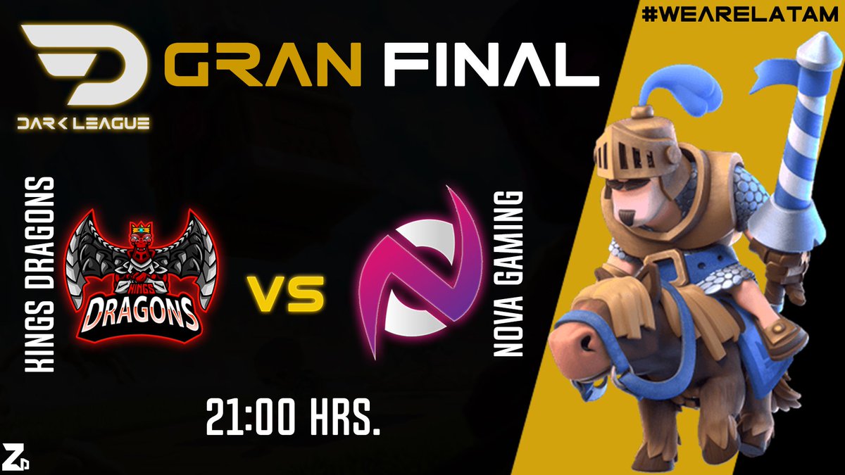 GRAN FINAL

La final de la 8va edición de #ClashRoyale ha llegado, 64 equipos y solo 2 han llegado hasta aquí. 

🆚 <a href="/KingsDragonsGG/">Kings Dragon's</a> - <a href="/NovaGamingCR/">Nova Gaming - Clash Royale</a>
⏰ 21:00 hrs. 🇲🇽

¿Quién logrará llevarse el campeonato? 

#WeAreLatam