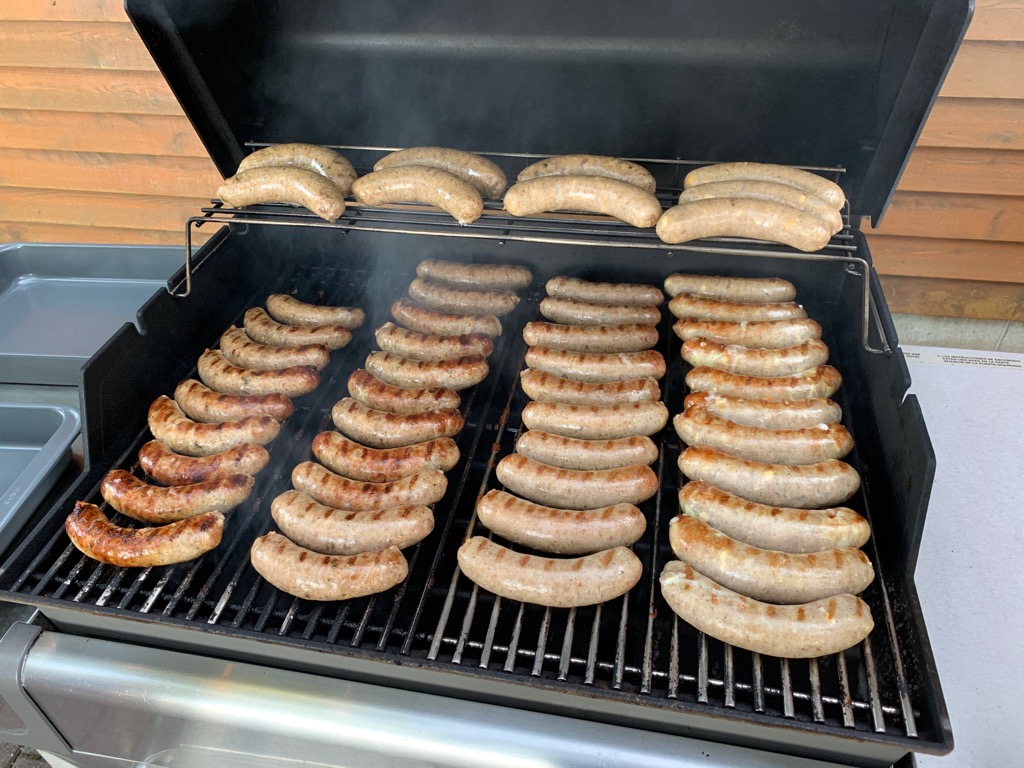 davidness39's tweet photo. Grilling 50 bratwurst on Independence Day weekend to commemorate the United States. 1,776 seemed excessive. https://t.co/QjzmTJfArj