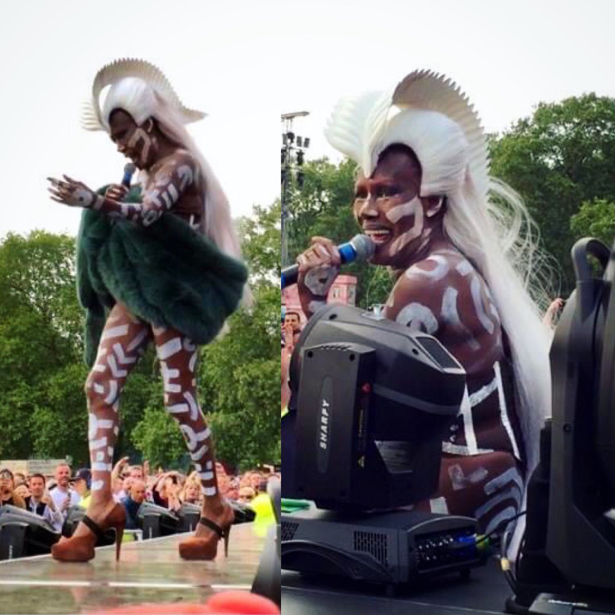 #fbf Five years ago I got to see the legendary Grace Jones in Hyde Park, London. I remember buying my first album when I was a teen. She fascinated me. She was different and amazing and inspired me. She still does. Thanks <a href="/gracejones/">Grace Jones</a> #gracejones