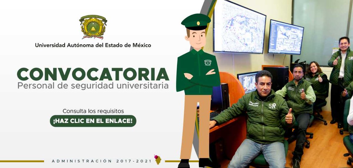 La UAEMex abre su convocatoria para formar parte del personal de Seguridad y Protección Universitaria con el objetivo de garantizar y modernizar los procesos de seguridad de nuestra comunidad. Consulta la convocatoria aquí  👉🏻 bit.ly/ConvSeguridadU… 👮🏻‍♀️👮🏻
