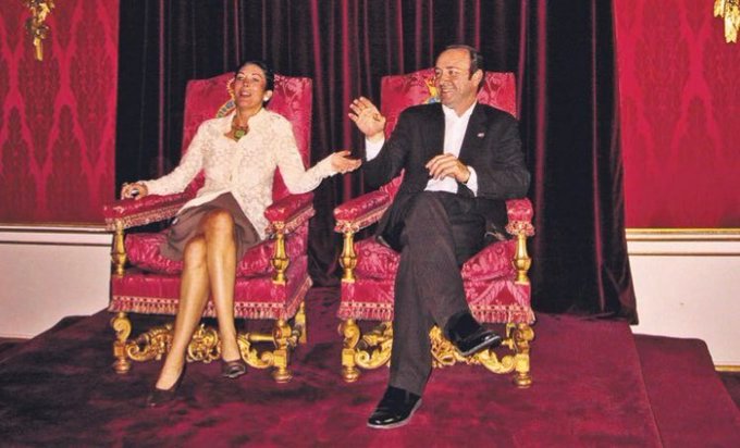 Ghislaine Maxwell And Kevin Spacey Sat On Buckingham Palace Throne After 'Prince Andrew Tour Invite'