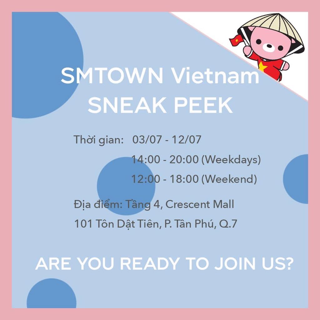 RV_DoubleS's tweet photo. SMTown Vietnam Sneak Peek starting from today. Congratulations @SMTOWNGLOBAL
‘Into The New World’
#SNEAKPEEK
#SMTOWNVN_Xinchao
#SavethedaySM
#SMazing https://t.co/znteOtY8Qf