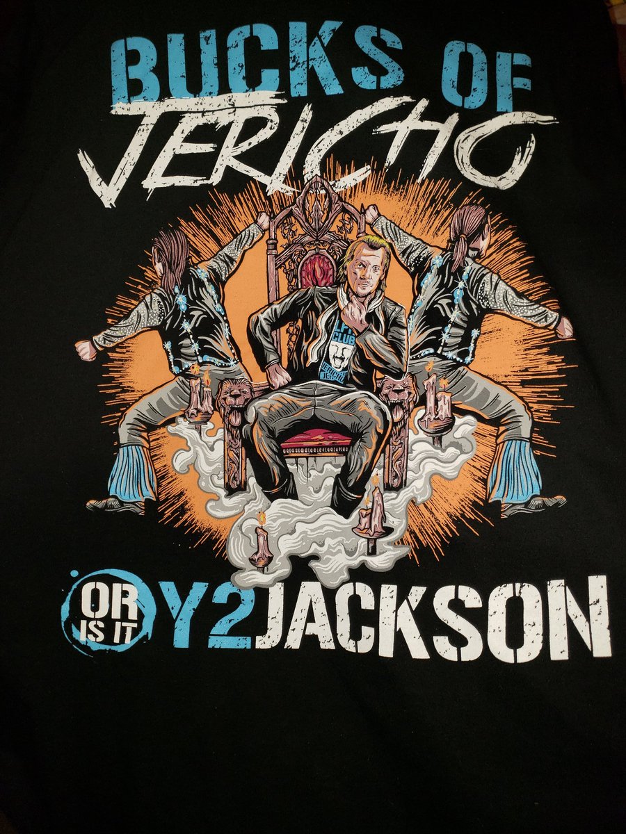 TyWilliams_pro's tweet photo. A very soiled #bucksofjericho tee, or is it #y2jackson as #forty in the #wrestlingshirtaday series
#aew #prowrestling #hottopic #alphaclub @IAmJericho @youngbucks https://t.co/PVlhMQW8SA