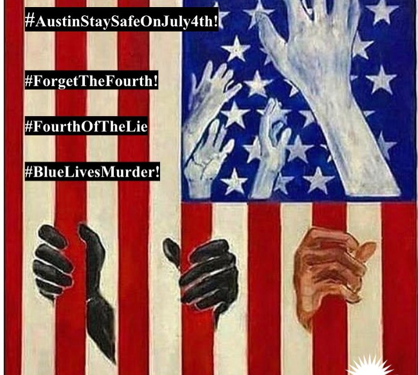 ccucoalition's tweet photo. From our young members :)
Join CCU-Raise your voice on the 4th. Tag us w/your public art. This is NOT our Holiday! #AustinStaySafeOnJuly4th #ForgetThe4th #forgetthefourth #FourthOfTheLie #BlueLivesMurder #DismantleAPD #peoplesbuget #WakeUpCronk #AnotherCityIsPossible https://t.co/wCAC29Sbay