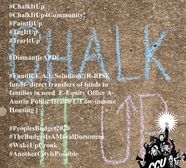 ccucoalition's tweet photo. From our young members :)
Join CCU-Raise your voice on the 4th. Tag us w/your public art. This is NOT our Holiday! #AustinStaySafeOnJuly4th #ForgetThe4th #forgetthefourth #FourthOfTheLie #BlueLivesMurder #DismantleAPD #peoplesbuget #WakeUpCronk #AnotherCityIsPossible https://t.co/wCAC29Sbay