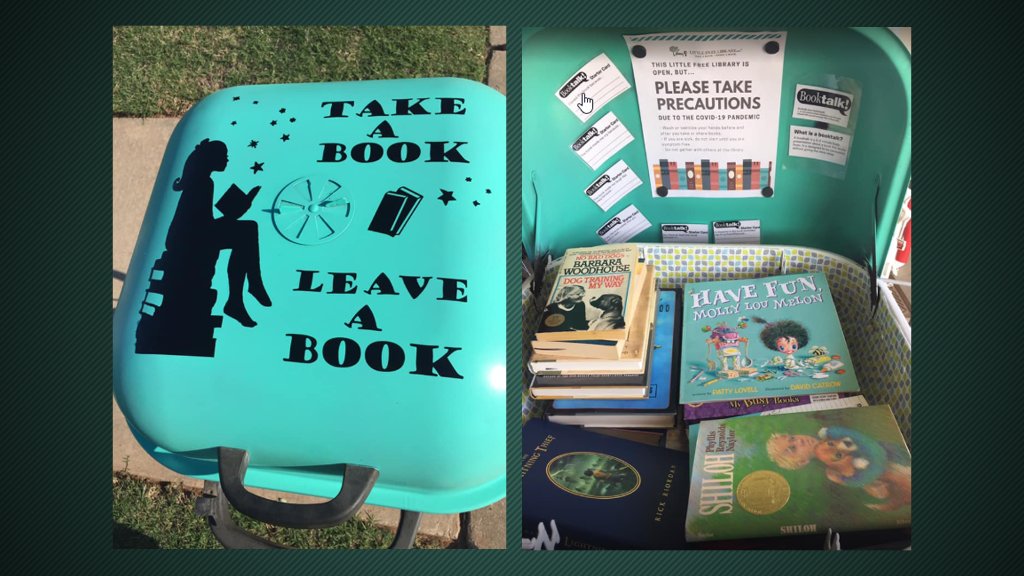 Scholastic's tweet photo. Check out how a Scholastic Book Fairs Representative transformed an old grill into a mobile library for her neighbors to enjoy: https://t.co/yI6thJpIY7 https://t.co/KE7DrmFxyg