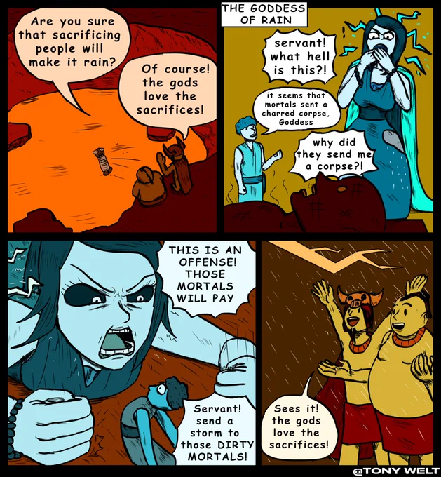 This is what really happened in the sacrifices (?:
Gods: stop sending me the dead! 