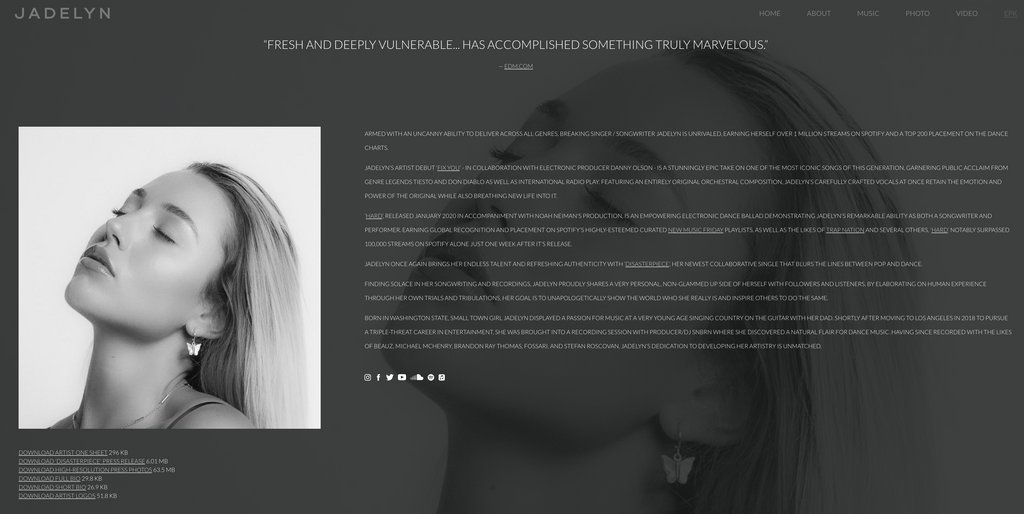 Bandzoogle on Twitter "Super great example of an EPK page on