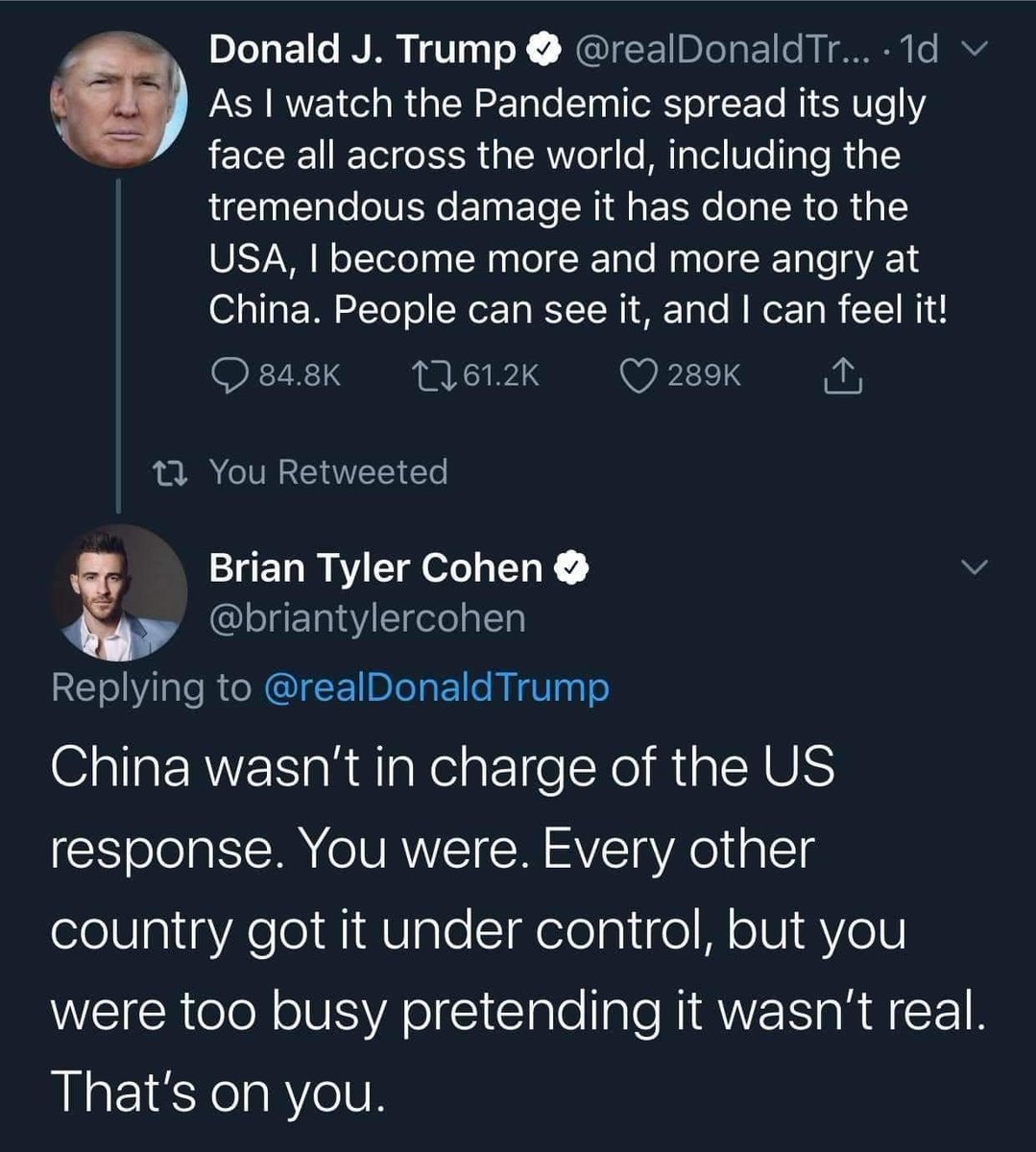 𝙳𝙰𝚈 𝟸you don't wanna have a potus that 1) blames china for everything that goes wrong in our country 2) looks significantly dumber than an actor who doesn't even have a wikipedia page 3) does not take responsibility for literally anything he does