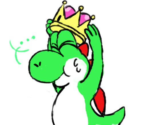 DestinytomoonA's tweet photo. Yoshi discovers a crown? 💚 https://t.co/Ic9MwjZ5nw