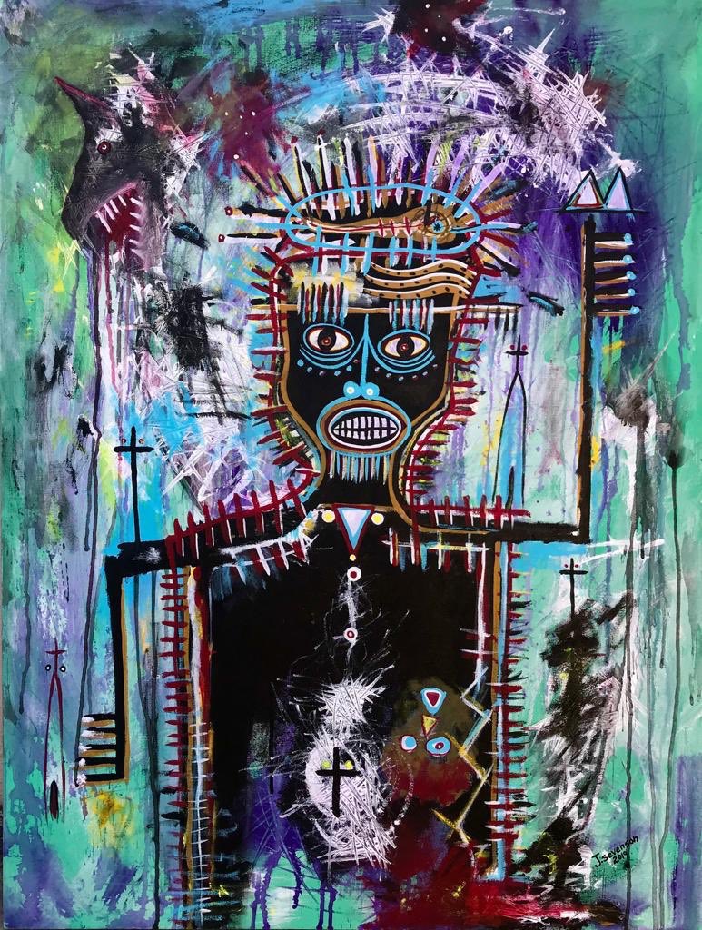 jacmelarts's tweet photo. Today’s Art du Jour is this 30”x40” painting by Sevenson Joseph titled “Le Maitre Mystique” https://t.co/htrDvnUR7L