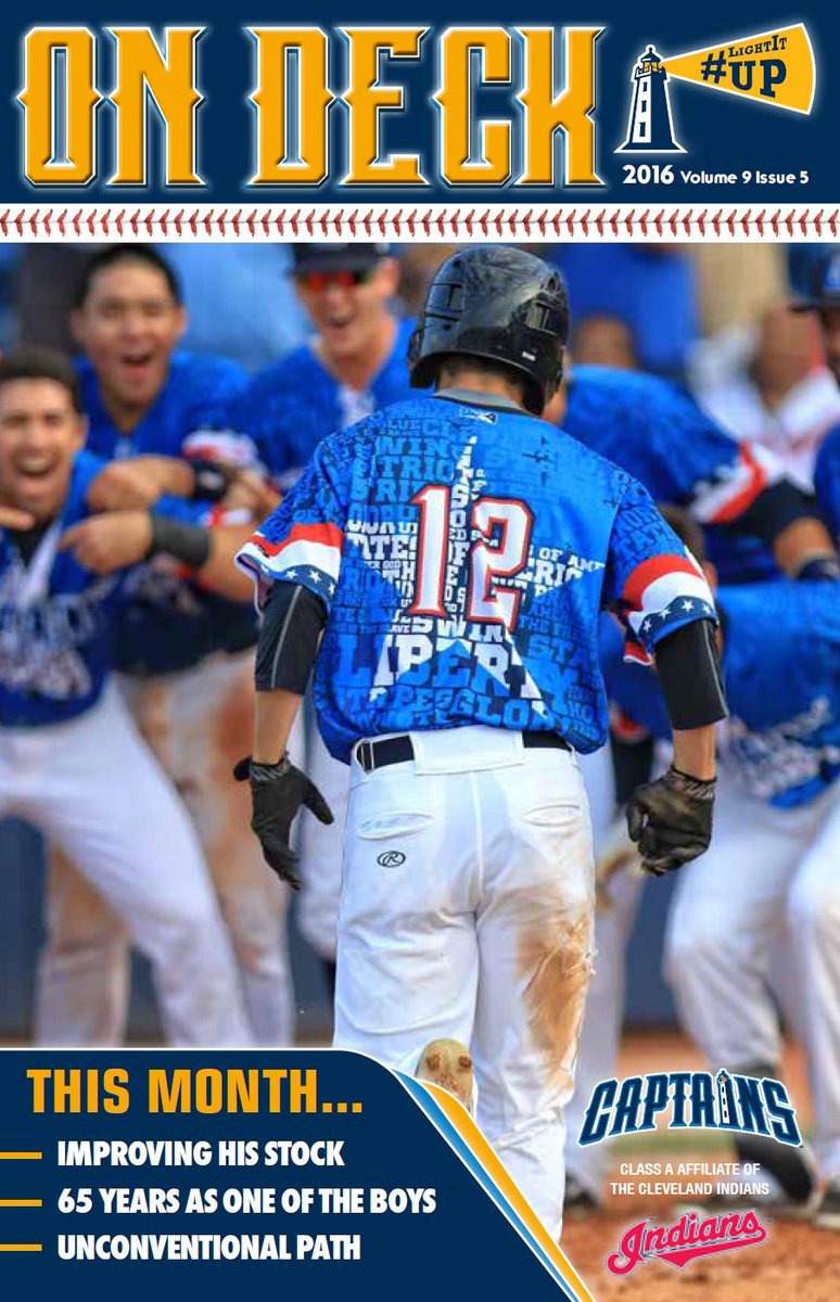 LCCaptains's tweet photo. TRIVIA: Pictured below, this Captain celebrates hitting a walk-off homer wearing a Captains patriotic themed jersey. He was traded before this program cover made it to the shelves at Classic Park. Can you name that Captain? 🤔

#HappyIndependenceDay | #MiLBFunOnThe4th https://t.co/ZnLUbwsXwy