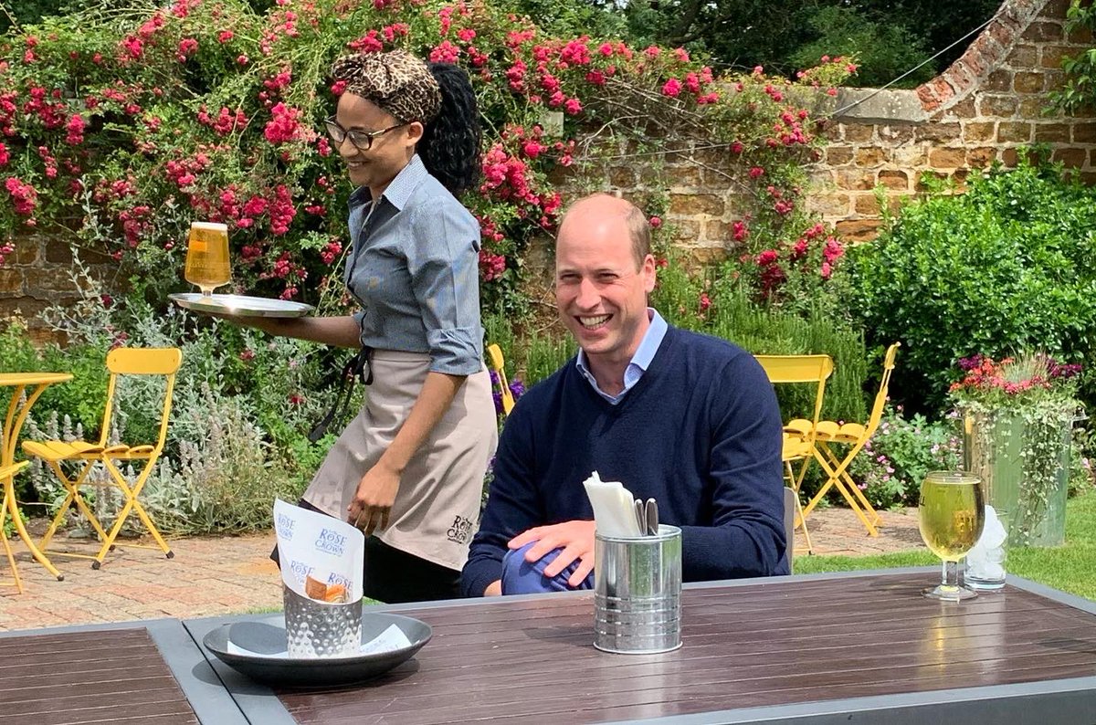 AWPRCO's tweet photo. Hospitality is back!!

It was wonderful to spend some time today with The Duke of Cambridge at The Rose &amp; Crown in Snettisham as we look to relaunch the hospitality industry following the relaxation of lockdown.

It’s time to get back to doing what we do best - being hospitable! https://t.co/iji1wnwWp1
