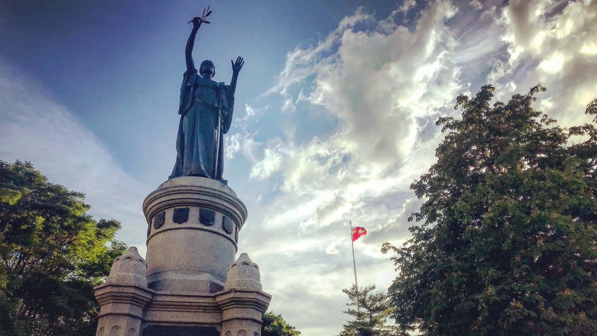 27. Over on the other side of Queen's Park, you'll find a monument dedicated to the soldiers from Toronto who died trying to crush the Northwest Resistance, fighting against Louis Riel, the Métis, the Cree & the Assiniboine. (Denison was one of those soldiers sent west.)