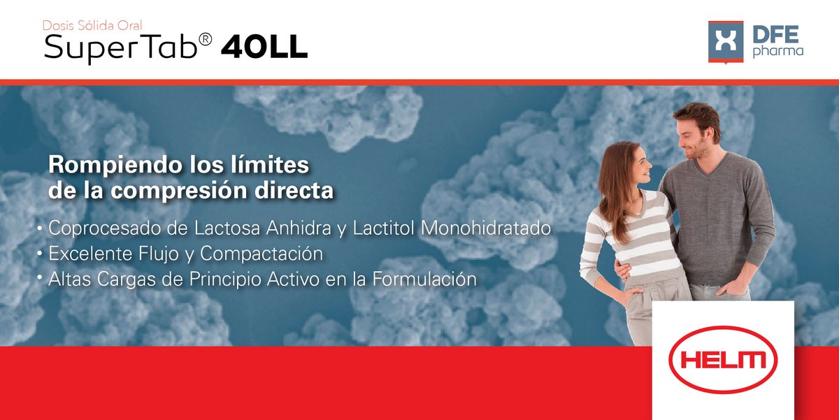 HelmDeMexico's tweet photo. SuperTab®️ 40LL combina todas las funcionalidades requeridas en un solo #excipiente, convirtiéndolo en el excipiente de elección para las minitabletas, y/u otras formulaciones de alto reto. Consulta las especificaciones técnicas:
https://t.co/yjyFWp1tSm
#DFEpharma #HelmDeMéxico https://t.co/TNZSOHoiLp