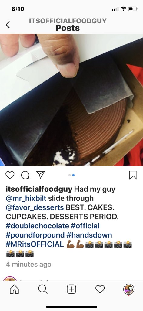 RodWooten's tweet photo. Had my guy @mr_hixbilt slide through @favor_desserts BEST. CAKES. CUPCAKES. DESSERTS PERIOD. #doublechocolate #official #poundforpound #handsdown #MRitsOFFICIAL 💪🏾💪🏾📸📸📸📸📸📸📸📸 https://t.co/Gch0t1lo99