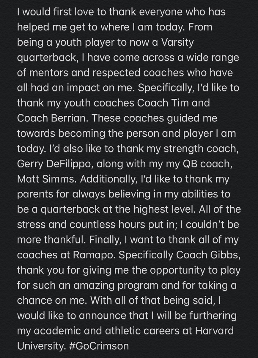 Harvard Football ‘25 #committed #GoCrimson