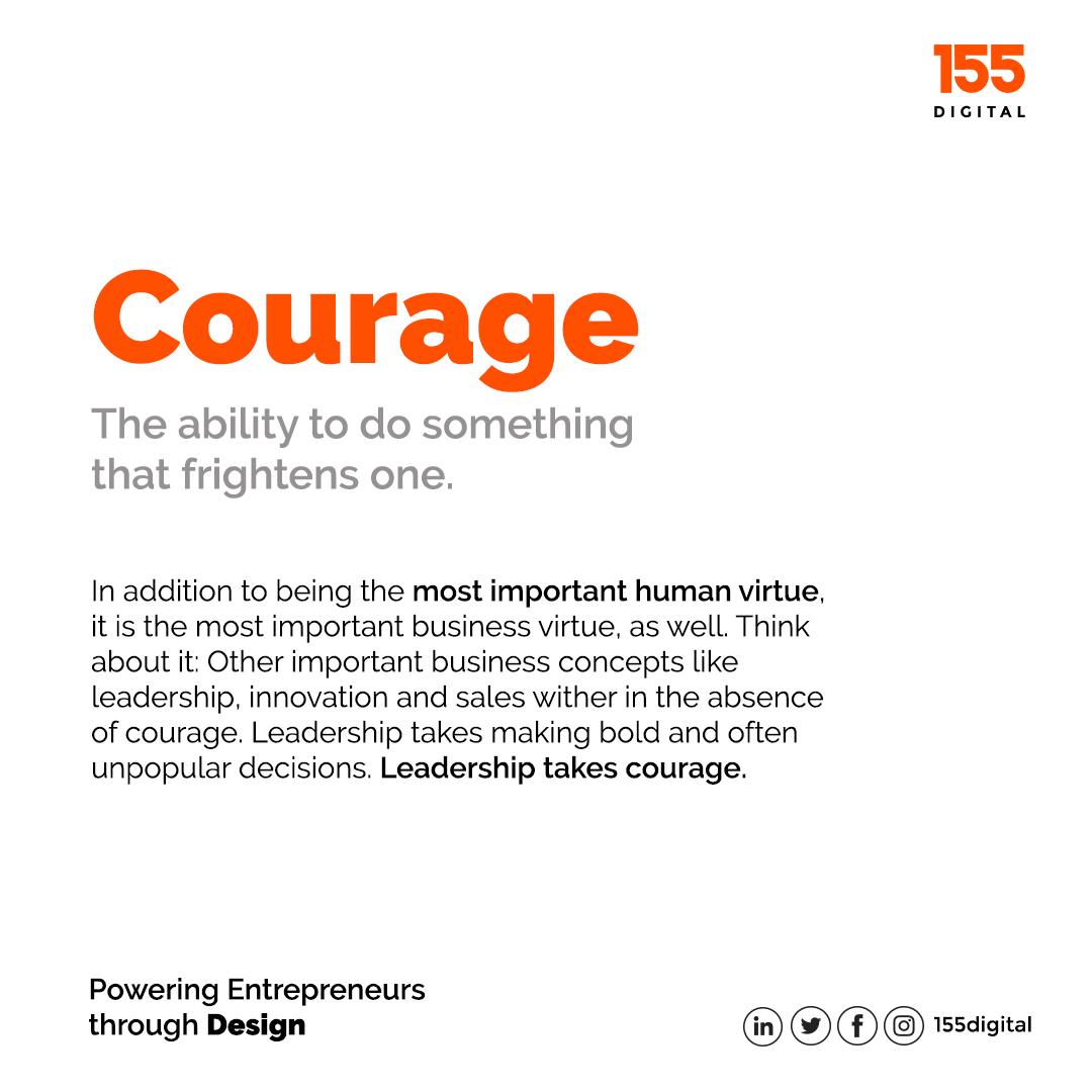 155digital's tweet photo. Courage is About the Future, not the past.

Courage isn’t about tackling some past fear or demon. It’s about making it possible for some future objective to arrive successfully.

#Entrepreneurship #business #SME https://t.co/07DyupaQdu