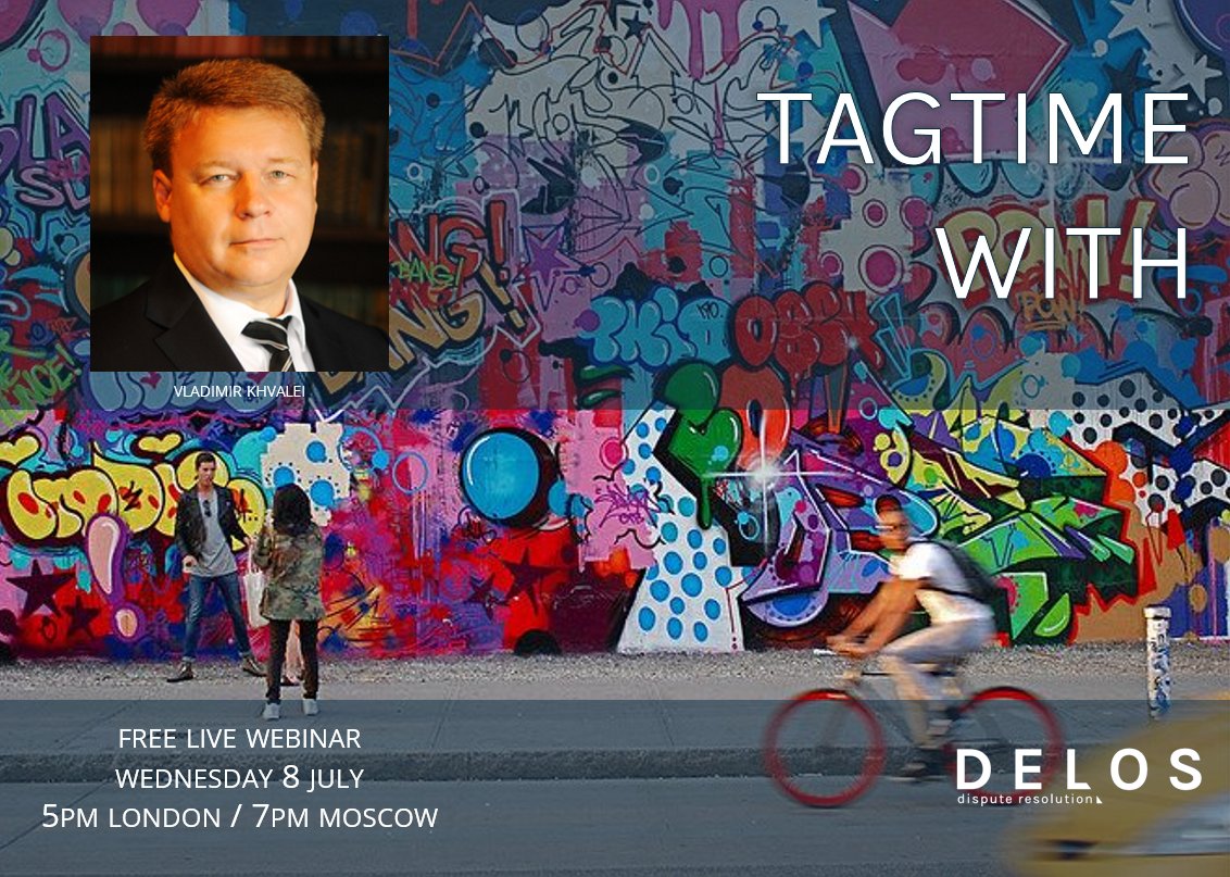 Amanda_JLee's tweet photo. We look forward to welcoming Vladimir Khvalei (@bakermckenzie) to #Delos' #TagTime webinar series on July 8, 2020 at 5 pm BST, supported by 
@afiaarbitration, @ArbitralWomen, @CareersInArb, @cisarbitration, @CRCICA, #LONDAP &amp; @NYIntlArbCenter. Sign up now: https://t.co/yGsv6bUeoX https://t.co/KV1poNxWAR