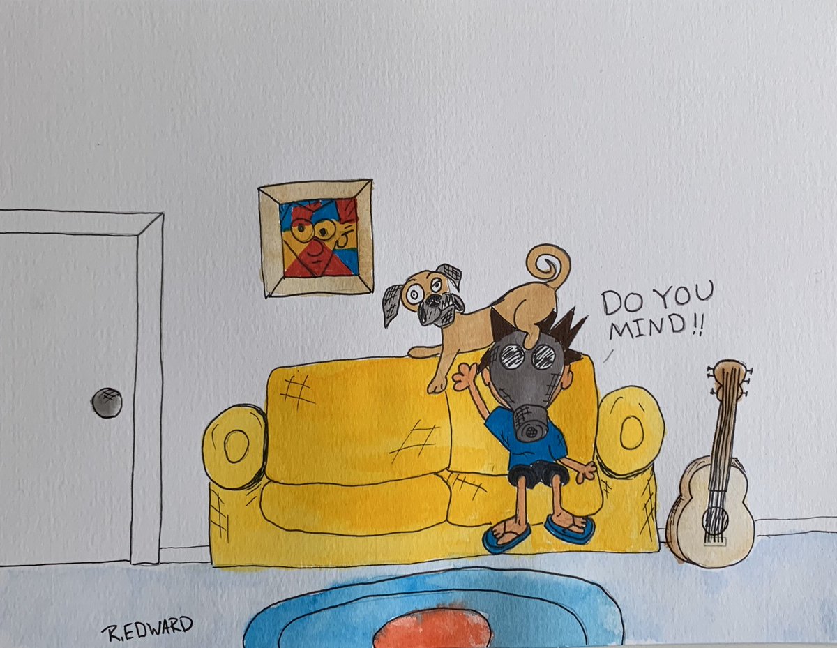 Rdougnuts's tweet photo. Pug Problems. #comics #comic #illustration #watercolor #2020worstyear #watercolorpainting https://t.co/WWVftos8ew