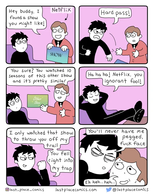 A man has irrational suspicion towards an algorithm.. 