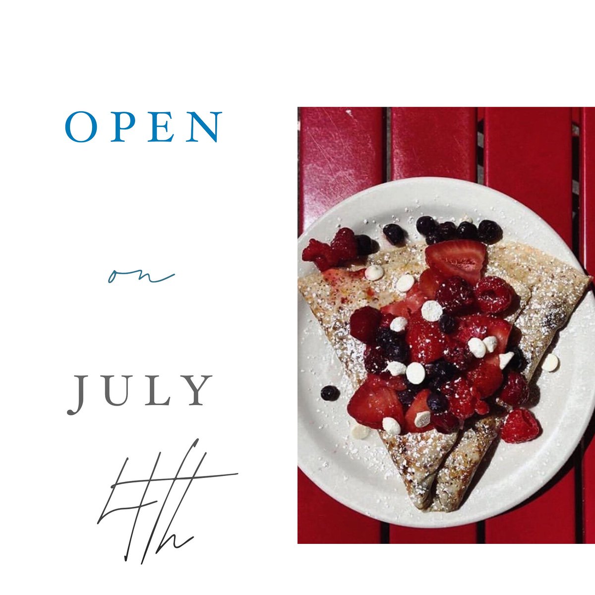 ABCrepes's tweet image. Red, white, &amp;amp; AB ❤️🤍💙 

Be safe this weekend! We’ll see ya tomorrow (and today) 🤠
•••
We will close early at 3pm tomorrow!