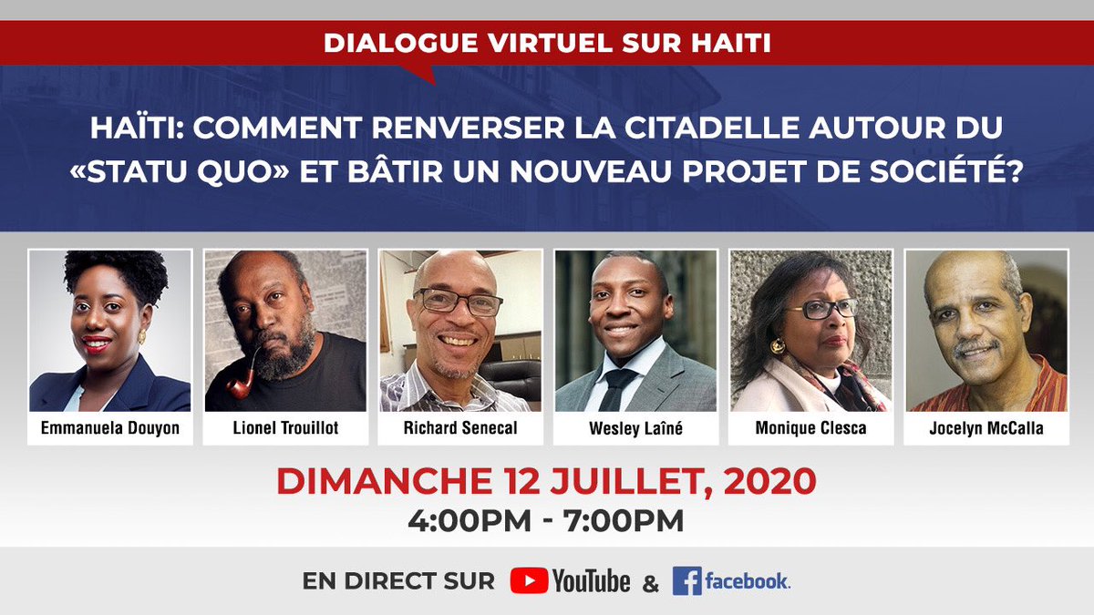 durandis's tweet photo. Tout moun envite pou vin patisipe nan dyalog sa pou wè ki fason nou ka rive devlope yon nouvo pwojè Sosyete:
#ToutMounAngaje
Dimanch 12 Jiyè
4h-7h PM
An dirèk: Youtube ak Facebook
https://t.co/5209817CUv https://t.co/yRv9DWbKlL