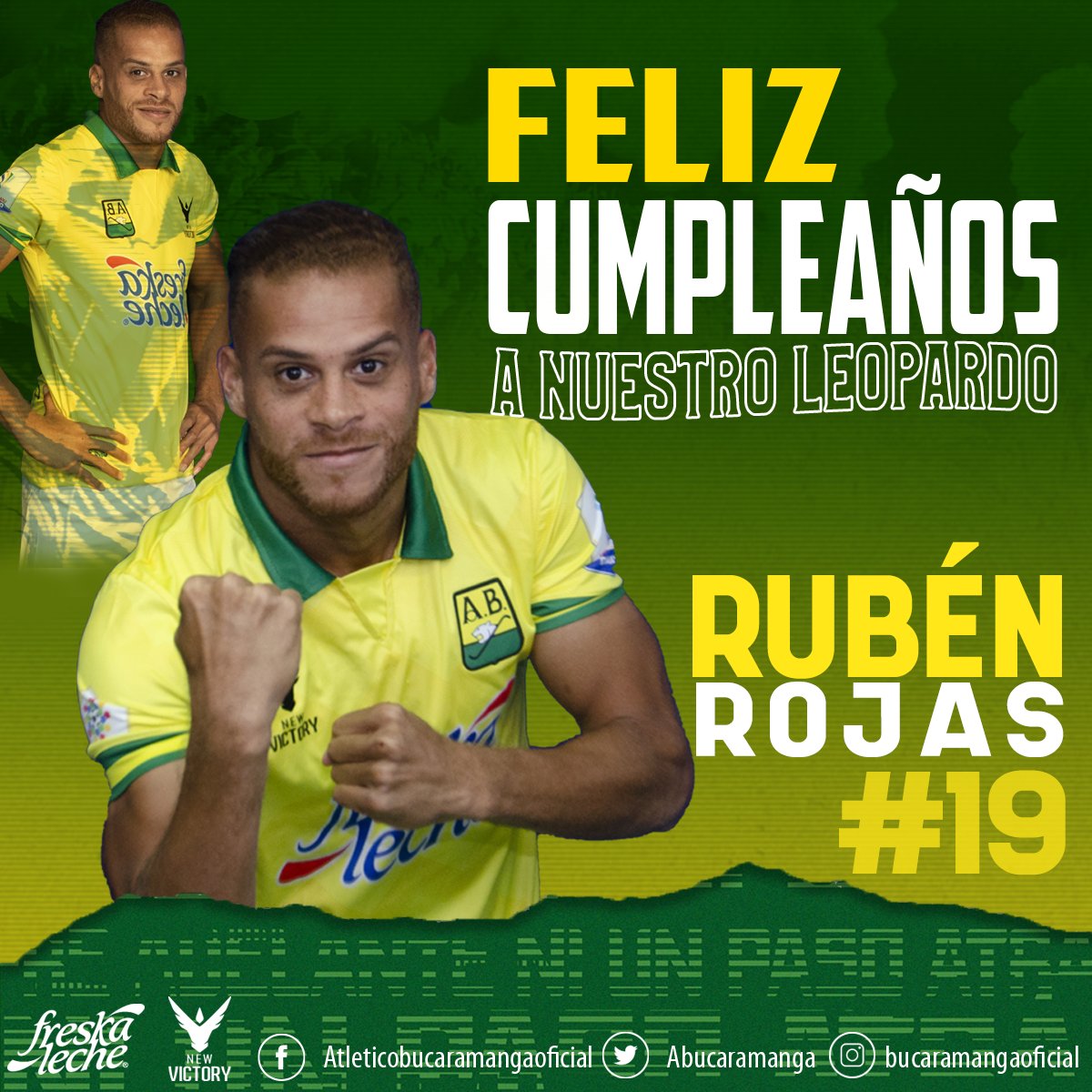 ABucaramanga's tweet photo. #CumpleañosLeopardo 🐆
Nuestro delantero Rúben Rojas celebra un año más de vida. La familia de #ElLeopardo le desea éxitos vistiendo los colores de nuestra institución. 💛💚

¡Larga vida, ‘chamo’! 🇻🇪 

#MiEquipoDelAlma 🔰 https://t.co/nXNiaZyvGe