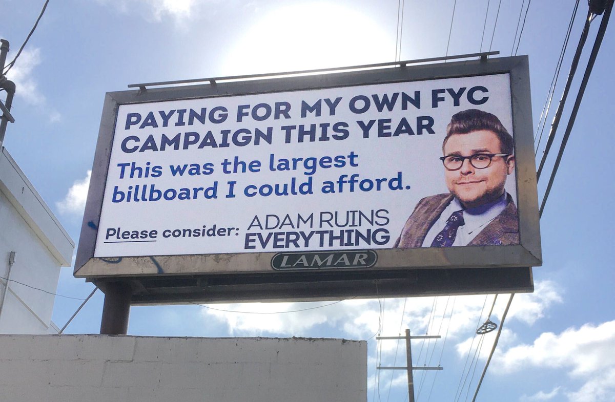 adamconover's tweet photo. The network didn't do an FYC Emmy campaign for Adam Ruins Everything this year, so I did one myself: https://t.co/hIbAWGlsXA