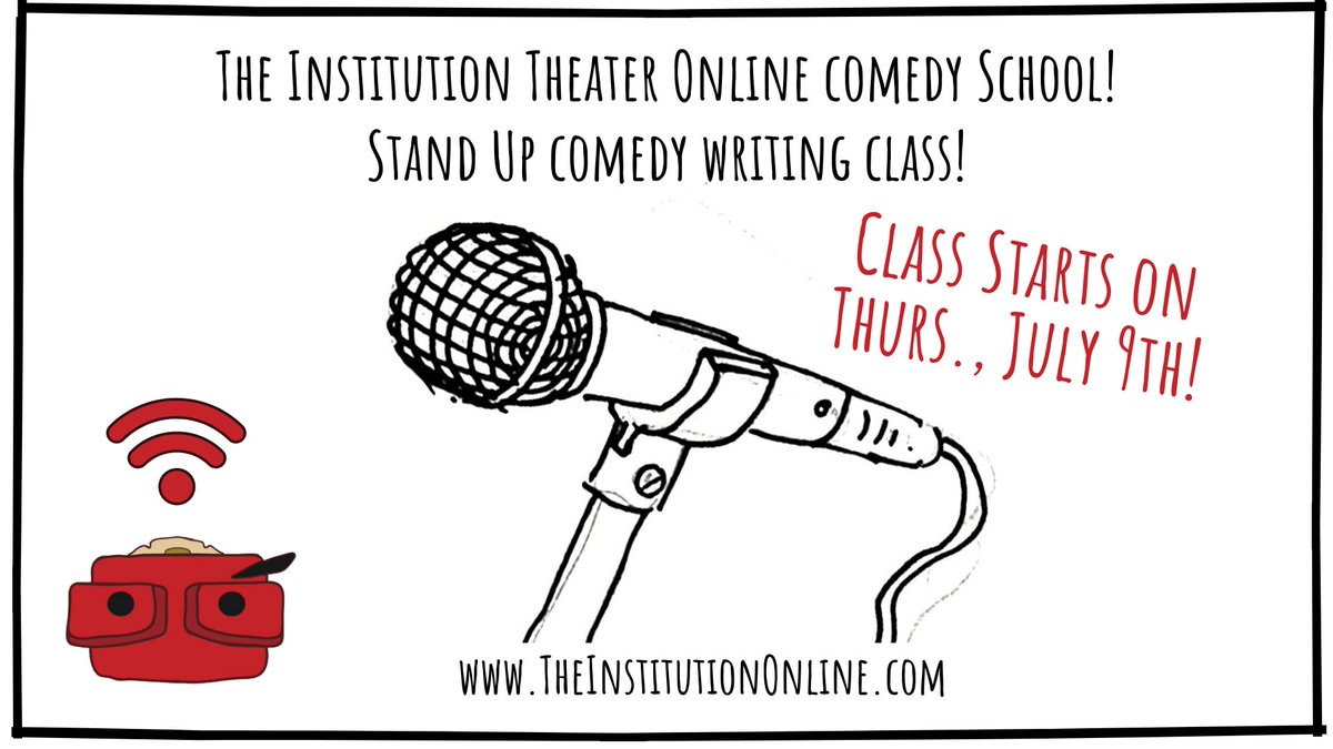 TheInstitution's tweet photo. New Online Stand Up Comedy Classes starting up next week at The Institution Theater! Learn Stand Up Comedy without ever leaving your house! Lucky Duck! Check it out! https://t.co/amXAk5tdy5 https://t.co/LhwDTL53QN