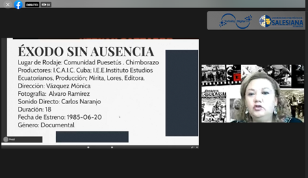 LizethJma's tweet photo. #Jorcom3| "La dimensión política del cine latinoamericano." La Msc. Cristina Naranjo comenta que en Ecuador, el cine político, ha hecho un cambio de perspectiva, mostrando distintas realidades, como la hibridación cultural. 
#Doxa703 https://t.co/eUTBHA0qgX
