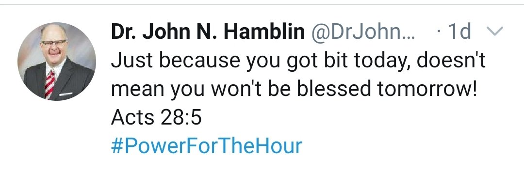 dr_hamblin's tweet photo. Days 15 & 16 on Acts 28:5.
Are y'all positive that this Dr John N Hamblin isn't an IFB parody account?
#Hambigesis https://t.co/tCtUriBfGA