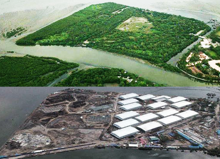CarlosAlmedaCo1's tweet photo. Hindi nya ginalang National Anthen ng Pinas kasi mas mahal nya ang Tsina: Mangrove Habitat Removed for 20K POGO Chinese Workers, the Remullas of Cavite, are now richer by P7 billion following this development in Binakayan, Kawit, Cavite. https://t.co/42igkCX97x