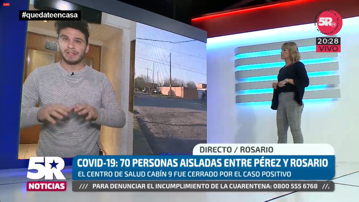 CarlaParody's tweet photo. #ahora en #5RNoticias hablamos del caso positivo de #COVID19 en la ciudad de #Perez de una enfermera del Centro de Salud de #Cabin9
El intendente @CorsaliniPablo y el Sec de Salud Sebastián Schmidhalter explicaron la situación y los controles.
Más de 70 personas están asiladas https://t.co/SEpz7Q9tvk
