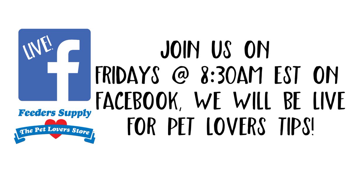 feederspets's tweet photo. Join us LIVE tomorrow morning for our Pet Lovers Tips.
We will be discussing new pet food in stores.
#thepetloversstore #petloverstips #honestkitchen #instinctpetfood #petsupplies #petfood #petproducts https://t.co/KrGHFW9fAR