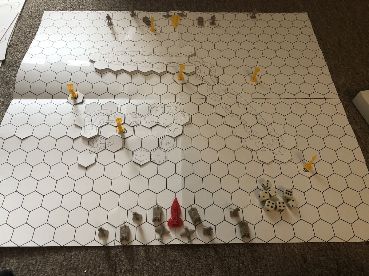 jonathanthwait1's tweet photo. Sometimes when working on a prototype you just need to raid old games for pieces. The original Civilization board game and TI 3 were raided for this one https://t.co/K4JXAgp7Ai