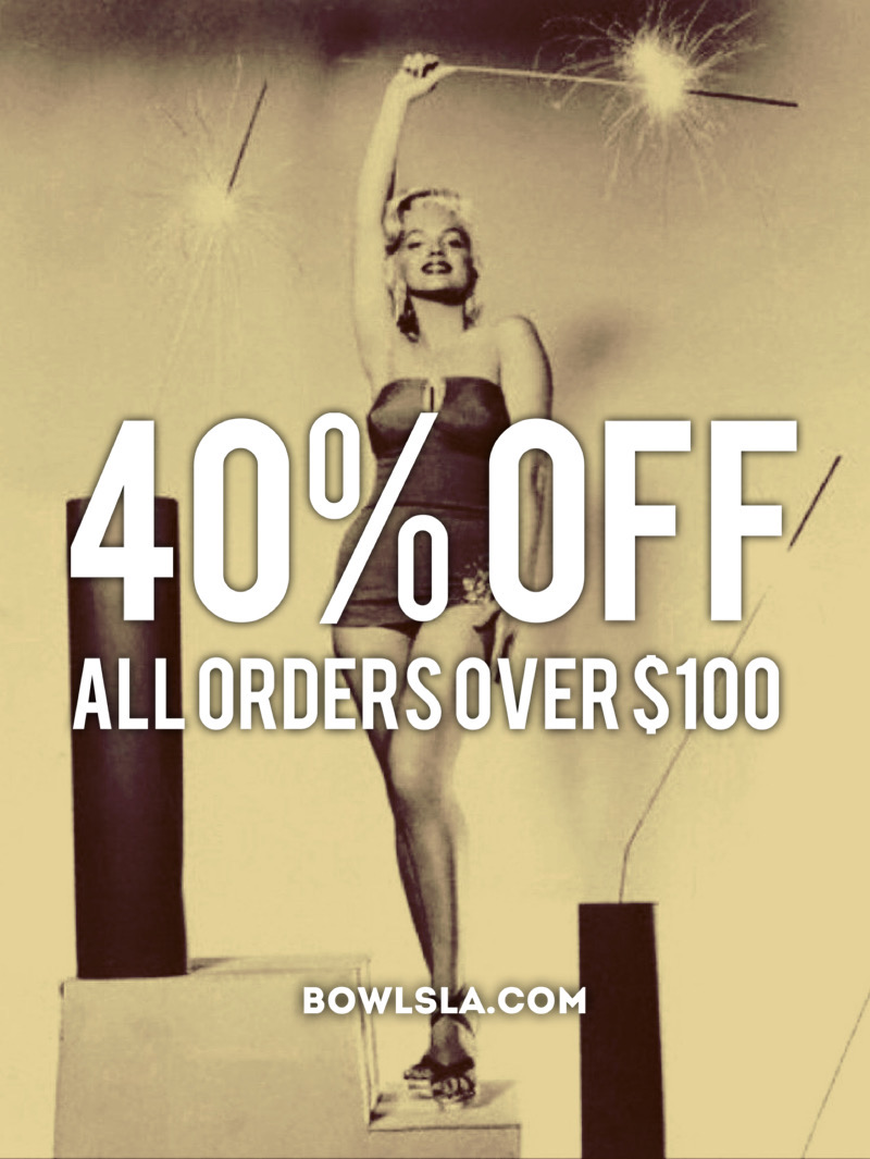 BOWLSLA's tweet photo. 40% off orders of $100 or more from now through the weekend. Discount will automatically be applied during checkout.  https://t.co/YpK6nIdYW4  #Happy4thofJuly https://t.co/24EPuT9lH6