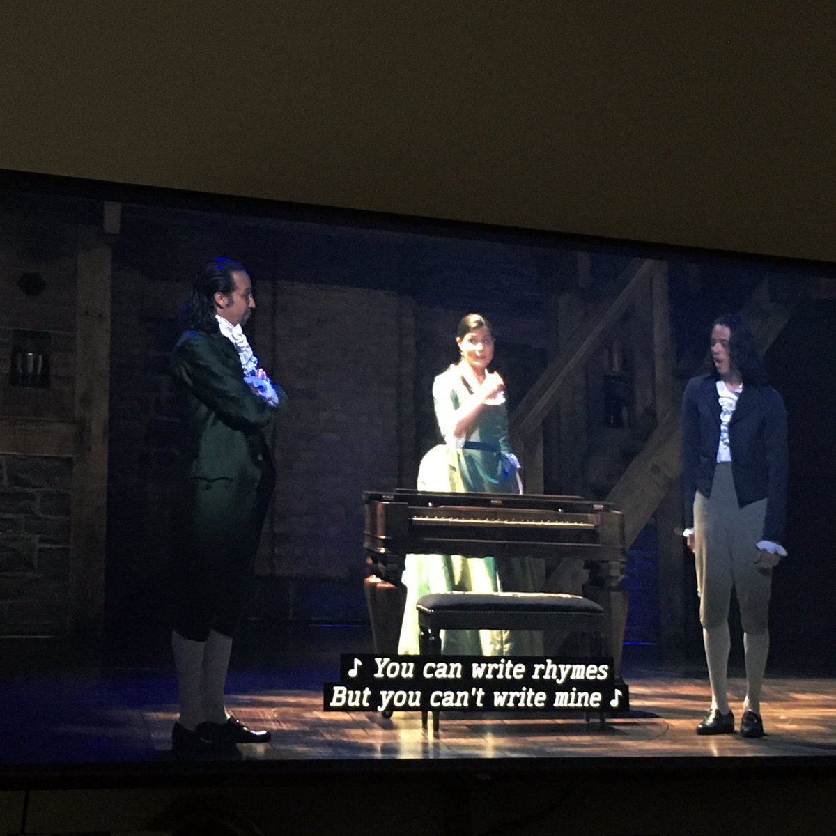 careersearching's tweet photo. #hamilton #thankyou #oneofmyfavbroadwayshows #lotteryticketwinnerlovedtheshowonbroadwaythankyou @Lin_Manuel #🇵🇷🇵🇷 #watchinglive #disney #❤️ https://t.co/vA5Mc82Ybt