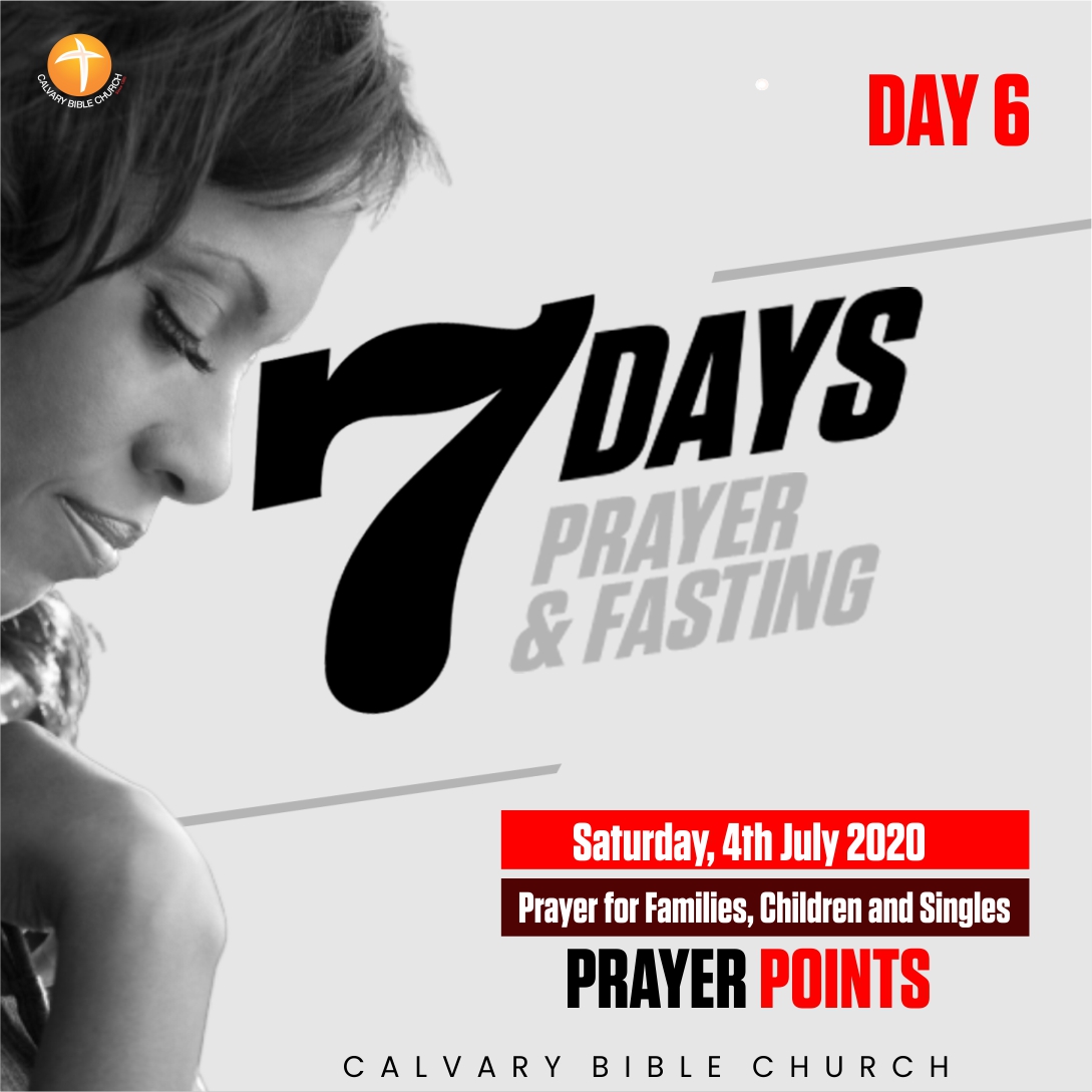 CBCNigeria's tweet photo. Day 6:
Saturday, 4th July 2020
Prayer for Families,Children and Singles
Bible Reading: Psalm 127:1-end and Luke 1:80
#CrossOverConference #Midyear #CBCOnline #onlinechurch #PrayerandFasting #deliverance #harvestofdeliverance #CBCGlobal https://t.co/9QMVExmOzn