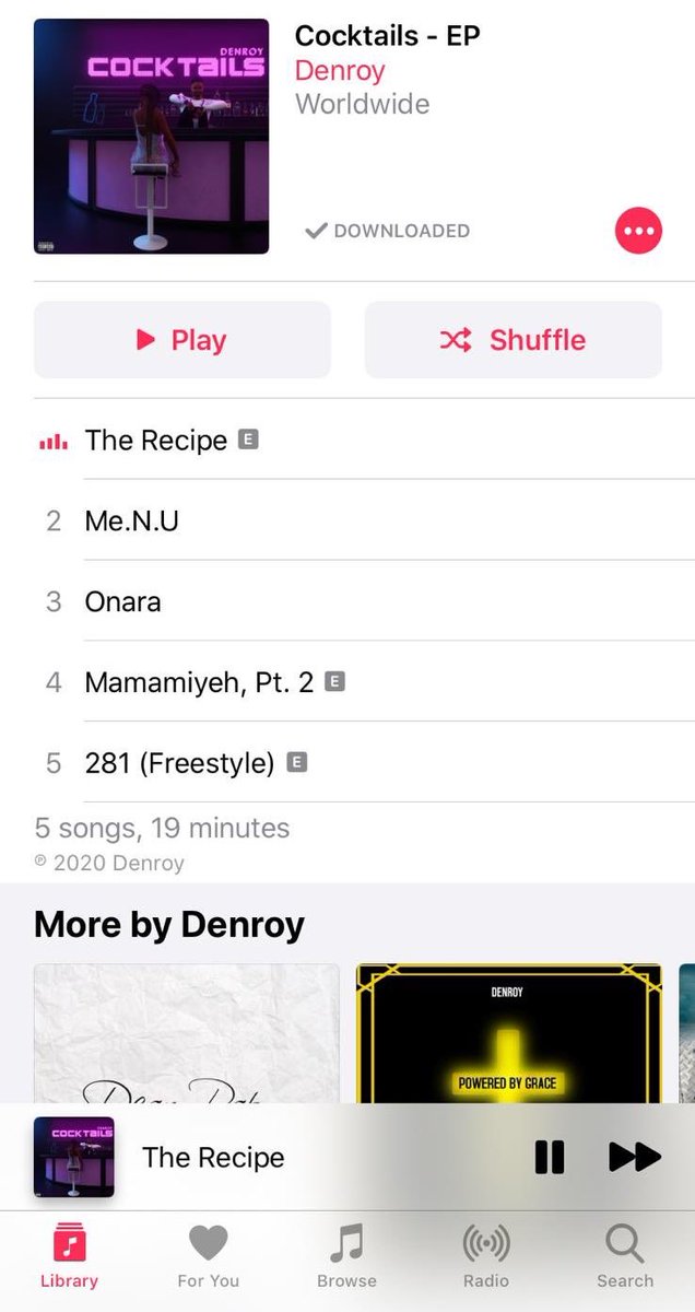 k6ix6od's tweet photo. Just In Case You are Doubting itβs Also On Apple Music
It is available on All Platforms
#CocktailsπΈ #DENROY #THERECIPE https://t.co/uOJLUV2npI