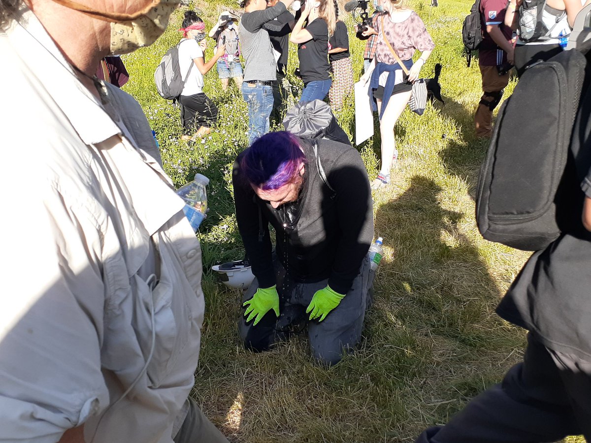 National Guard takes the van line. Some protesters getting pepper sprayed.