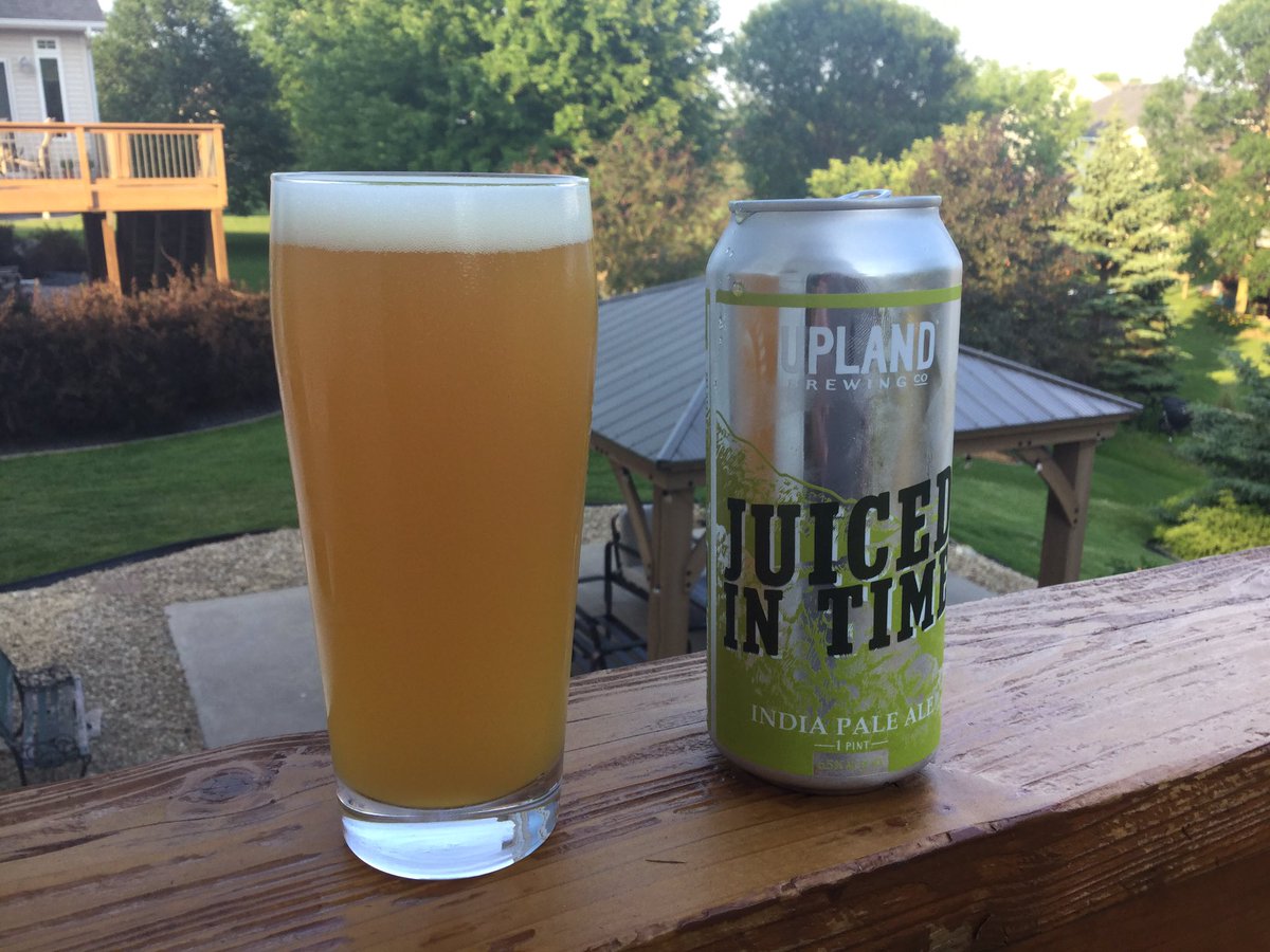 A great IPA from <a href="/UplandBrewCo/">Upland Brewing Co.</a> in Bloomington IND called ‘Juiced in Time’.  Delivers what it promises.  Great hazy with a smooth delivery and finish!  Excellent beer!

🍺🍺🍺🍺1/2 mugs

#indiananate
#where’sjohnnyh