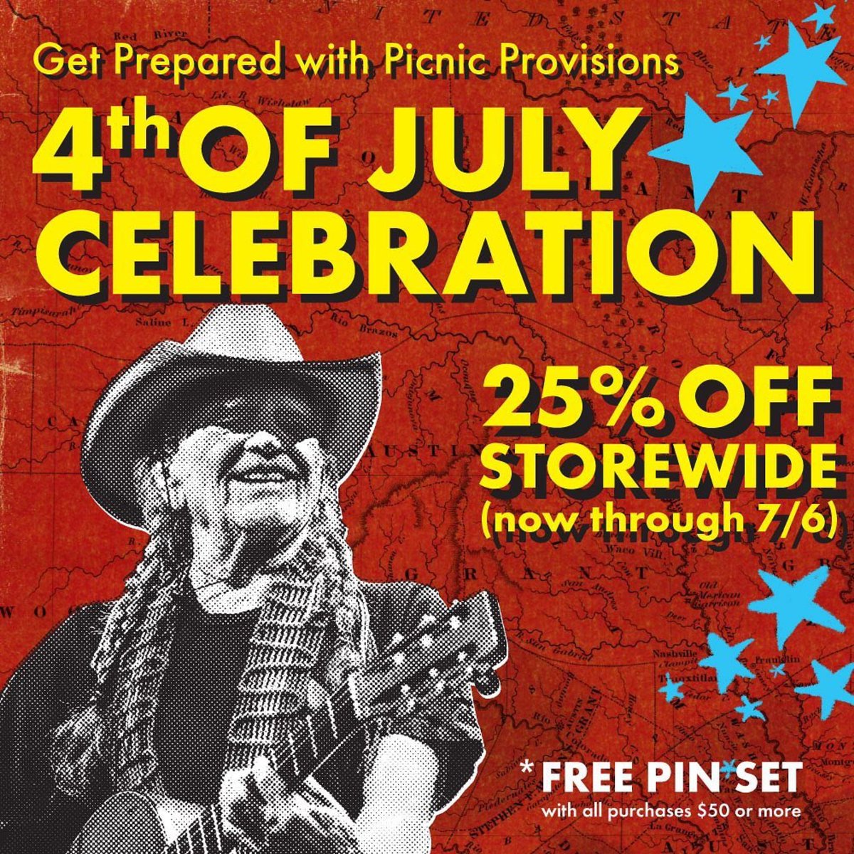 WilliesReserve's tweet photo. Get prepared with picnic provisions! Storewide savings this July 4th weekend! Link to our website: https://t.co/jowwFhscre
#williesreserve
#4thofjuly
#williespicnic
#willienelson
#itsallgoingtopot
#firstroseofspring
#onlinestore
#manheadmerch
#cannabiscommunity
#marijuana https://t.co/nsPxhTM9OP