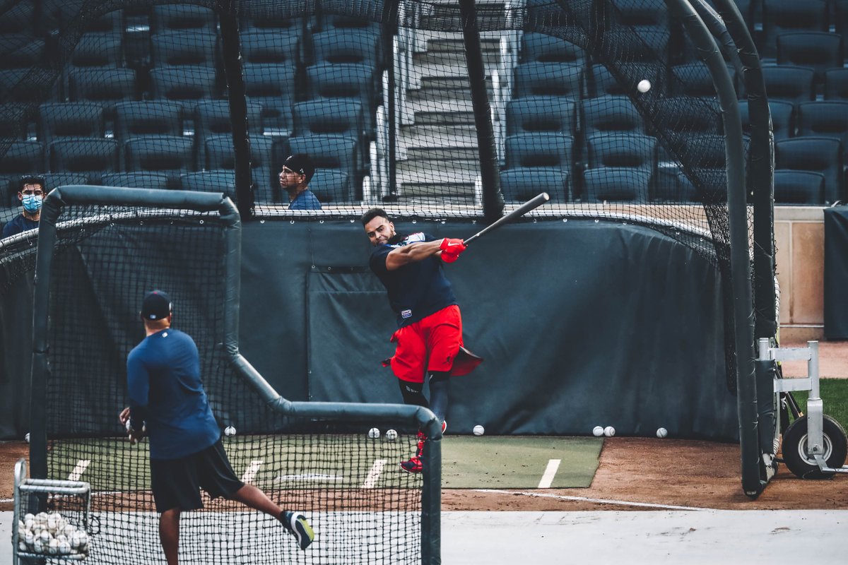 Twins's tweet photo. Mashing. And it's just day one. #MNTwins https://t.co/5gA0bCPElt