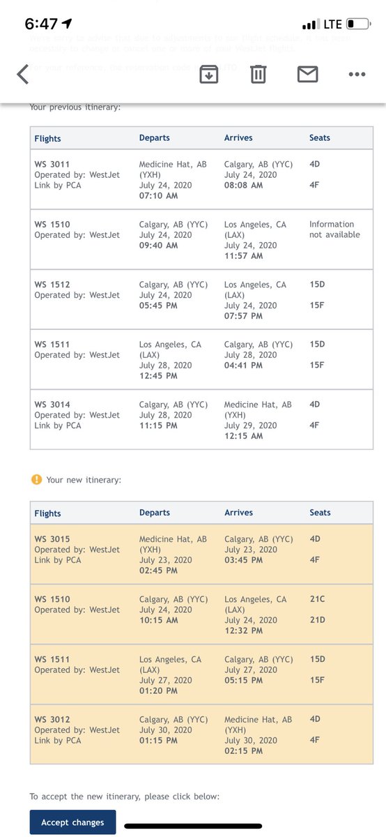 kcekurtz's tweet photo. Ok @WestJet you now have me leaving a day early, an overnight layover and a three day layover coming home. Can I please just have my money back? #idontacceptthechange https://t.co/eQNS7bCtjZ