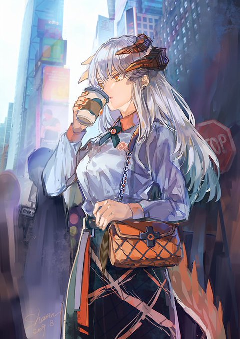 「dragon girl white hair」 illustration images(Popular)